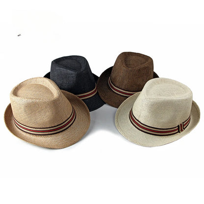 Women Beach Hats in Spring Summer British European and American Jazz Hats Men Fedoras Straw Hats Outdoor Travel Bucket...