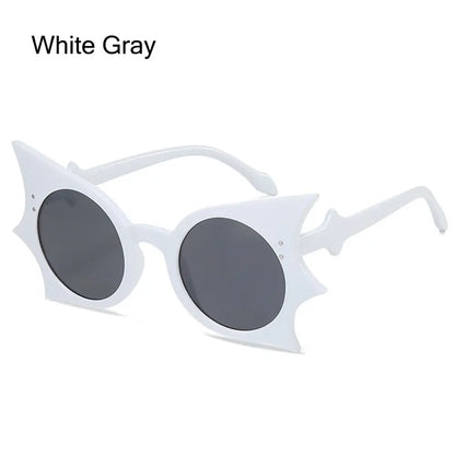 Rimless Bat Shaped Sunglasses Novelty UV 400 Protection Colorful Goth Sun Glasses Halloween Glasses for Women & Men