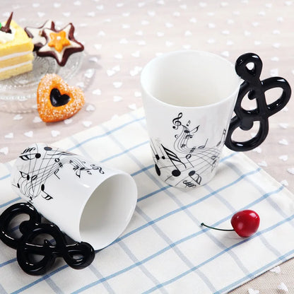 1pcs Ceramic Music Cup Mug Electric Guitar Instrument Creative Coffee Cup Enamel Porcelain Guitar Violin Style | Kimlud...
