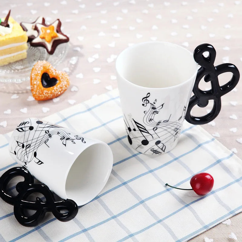 1pcs Ceramic Music Cup Mug Electric Guitar Instrument Creative Coffee Cup Enamel Porcelain Guitar Violin Style | Kimlud...