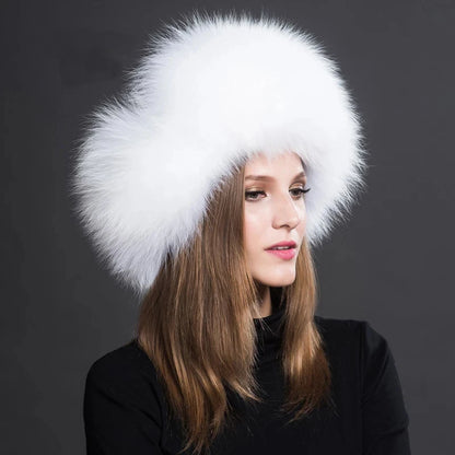 Women Natural Raccoon Fur Caps Ushanka Hats for Winter Thick Warm Ears Fashion Bomber Pom Pom Hat Lady Real Fox Fur Cap...