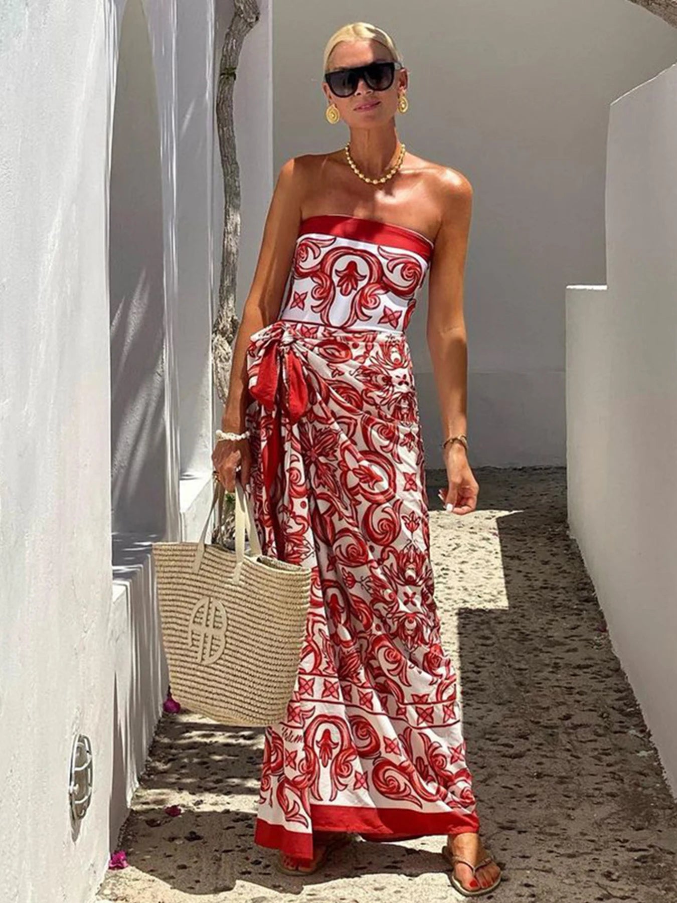 2026 New Ethnic Style Printed One Piece Swimsuit For Women Swimwear And Beach Sarong High Waist Bathing Suit Beachwear Monokini - Kimlud