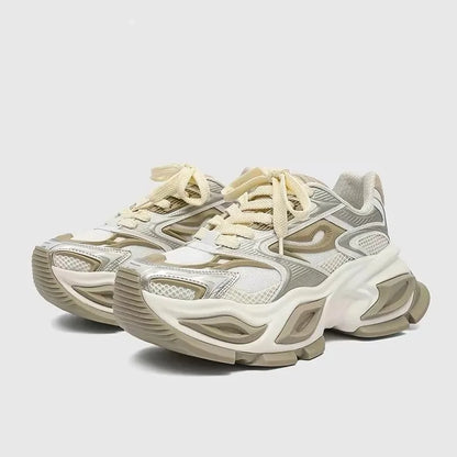 Men's Trendy Versatile Breathable Sports Shoes Casual Running Dad Shoes with Thick Sole Height Increasing
