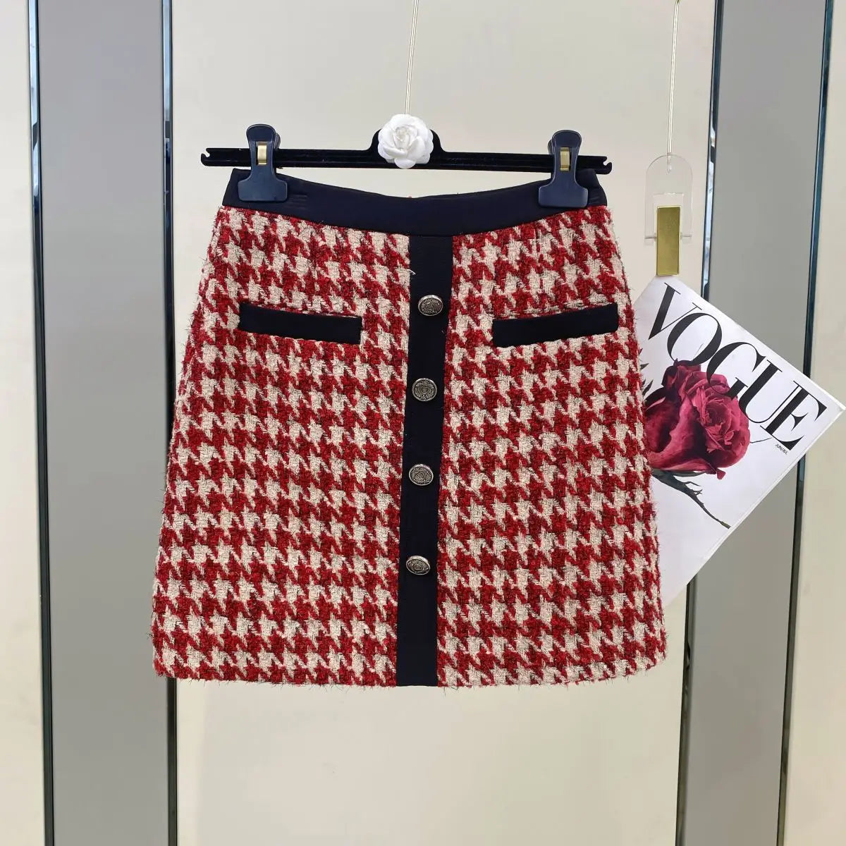 Women Elegant Chic Vintage Tweed Fragrant Suit Jacke Coat Top And Skirt 2 Piece Set Outfit 2023 New Winter Jacquard Party Cloth