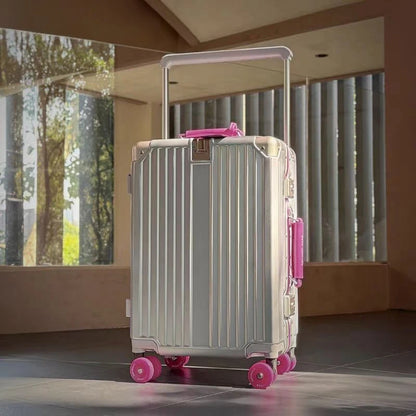 20/24/26/28 Inch Fashion Wide Handle Travel Suitcase Luggage with Cup Holder Suitcase Trip Cabin TSA Customs Lock Trolley Case