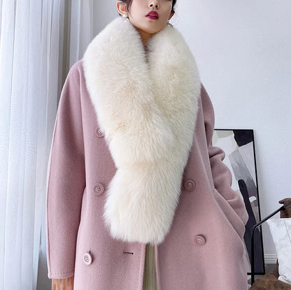 Luxury Real Fox Fur Collar Scarf For Women Winter Warm Genuine Fur Shawls And Wraps Neck Warmer Fur Scarves Female Scarfs Coat