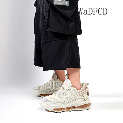 Chunky Sneakers Plus Size 45 Mens Designer Air Cushioned Basketball Shoes Fashion Casual Leather Height Increased Platform Shoes