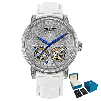 Mechanical Watch Men PINDU Design Top Luxury Double Flying Wheel Watch Sapphire Glass Waterproof Diamond Watch Leather...