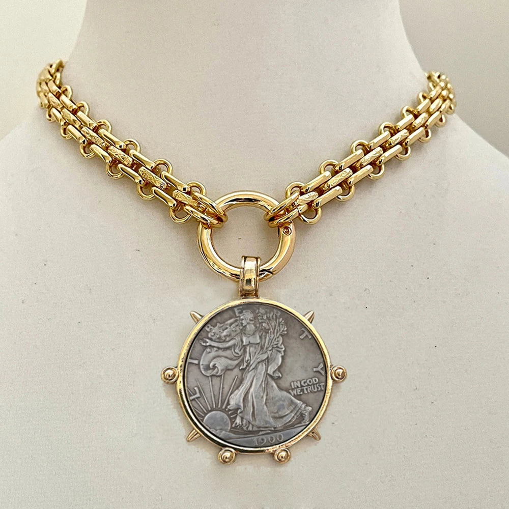 pearl Vintage horse coin Pendant Choker Clavicle Chain Necklace For Women Girl Punk Collares Aesthetic Jewelry Gifts |...