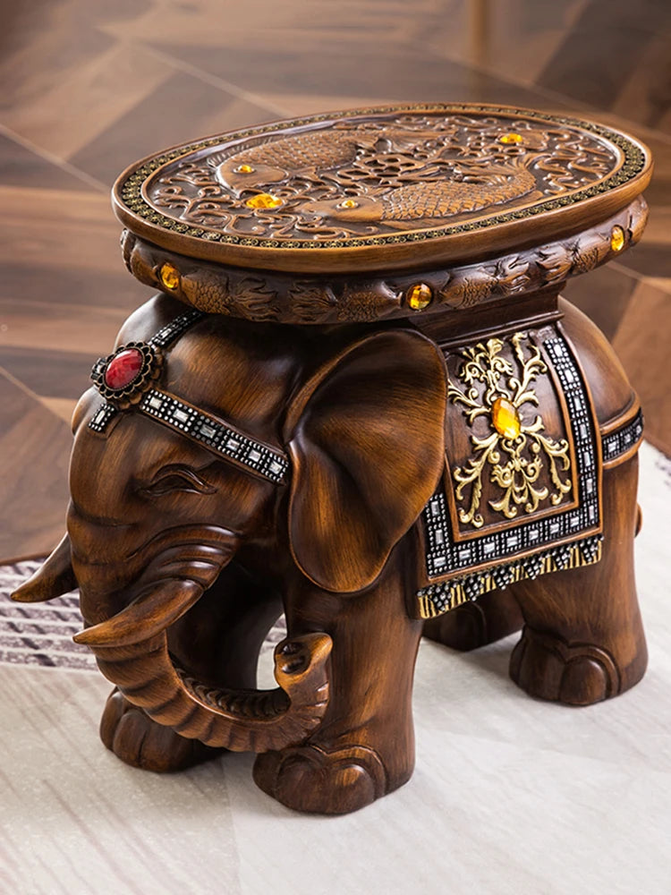 Creative Elephant Stool,Statue Resin Furniture,Luxury Living Room,Entrance Shoe Changing Stools,Floor Decoration...