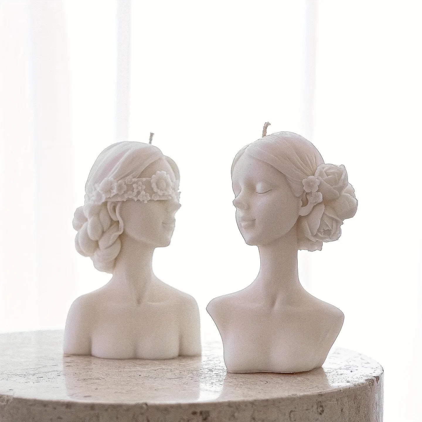 3D Candle Silicone Mold Closed Eye Girl Cover Eyes Girl Mold DIY Plaster Statue Mold Aromatherapy Candle Lamp Candlesticks