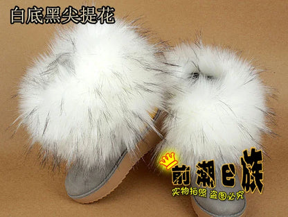 Luxury Faux Fur Fox Artificial Raccoon Shoes Cover Leg Warmers Ankle Boots Feet Cuffs Socks Cover Shoes Sleeve Elastic DIY - Kimlud