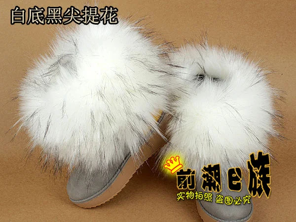 Luxury Faux Fur Fox Artificial Raccoon Shoes Cover Leg Warmers Ankle Boots Feet Cuffs Socks Cover Shoes Sleeve Elastic DIY - Kimlud