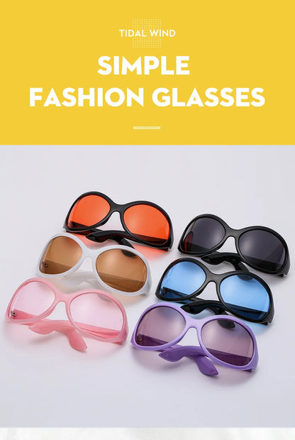 Fashion Luxury Brand Oversized Oval Y2K Punk Sunglasses Men Women Trend Hip Hop Personality Outdoors Driving Sunglasses UV400 - Kimlud