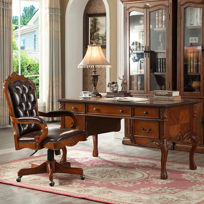 American solid wood desk home computer office rack combination writing desk chair - Kimlud