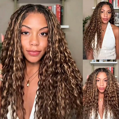 #4/27 Highlight Colored Deep Wave Feather Crochet Human Hair Pre Separated Reusable Brazilian Raw Crochet Hair Invisible...