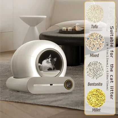 65L Automatic Smart Cat Litter Box Self Cleaning Fully Enclosed Large Cat Toilet Litter Tray | Kimlud Luxury Rug