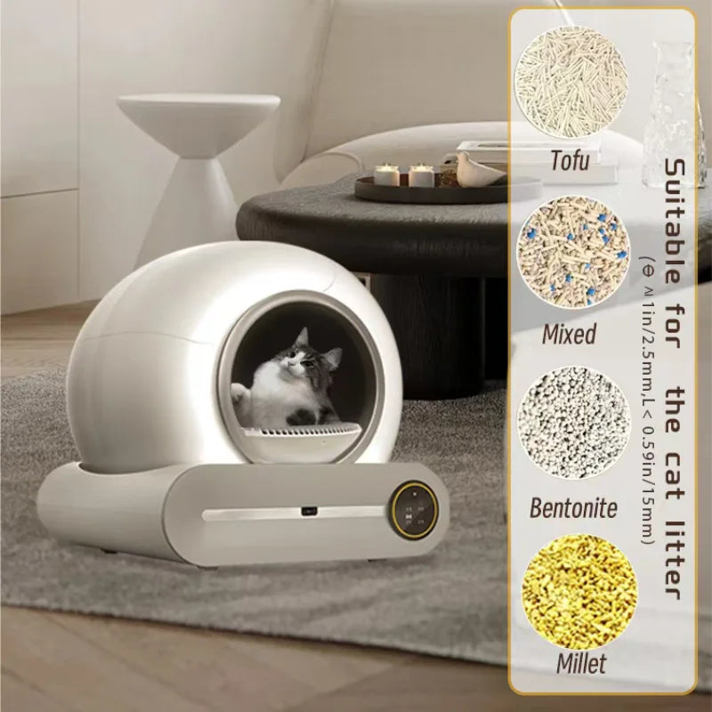 65L Automatic Smart Cat Litter Box Self Cleaning Fully Enclosed Large Cat Toilet Litter Tray | Kimlud Luxury Rug