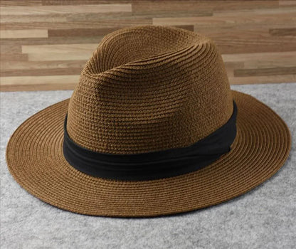 Over Size Straw Paper Sun Hat for Men Big Head  Panama Hats Male Outdoor Fishing Beach Foldable Jazz Top Hat Sunscreen Hats