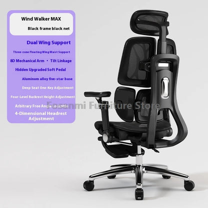 Multifunctional Ergonomic Mesh Office Desk Chair Adjustable Gaming Computer Chairs with Footrest Premium Home PC Swivel Recliner