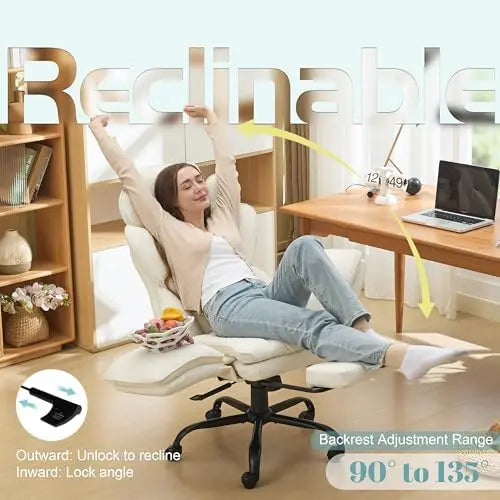 Flip Armrests Criss Cross Office Chair, Reclining Office Chair with Foot Rest, Adjustable Headrest, Massage Waist |...