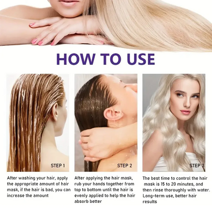 Purple Repair Hair Mask Keratin Deep Nourishing Dry Frizzy Damaged Treatment Collagen Magical 5 Second Soft Shiny Care |...