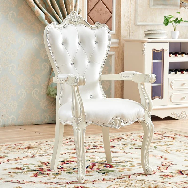 European Solid Wood Dining Chair Princess Lazy Throne Luxury Lounge Chair Fashion Butterfly Ergonomic Muebles Entrance Furniture - Kimlud