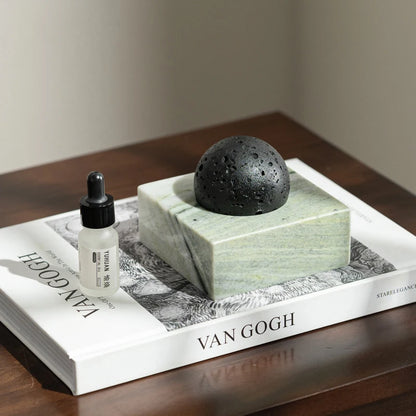 Black Lava Rock Stone Diffuser with Marble Base, Luxury Essential Oil Diffusers for Home Offices Yoga Sauna SPA | Kimlud...