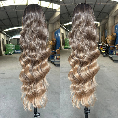 Magicae Ponytail 28Inches Ombre Brown Blond 27/ 613 Clip in Synthetic Hair Extension 180grams Heat Resistant Body Wavy |...