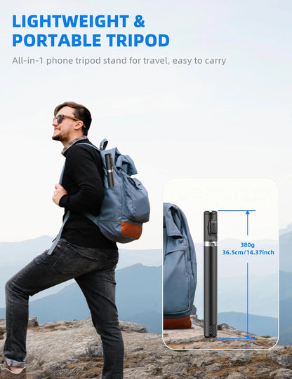 C10 Selfie Stick Wireless Bluetooth Remote Portable 72 Inch Aluminum Alloy Phone Tripod Stabilizer for iOS Android Cellphone