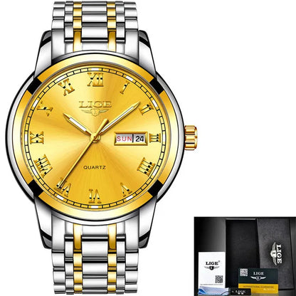 LIGE 2023 New Gold Watch Women Watches Ladies Creative Steel Women's Bracelet Watches Female Waterproof Clock Relogio Feminino
