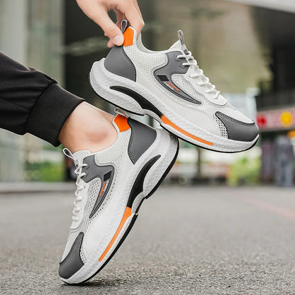 2026 New Men Sneakers Mesh Platform Shoes Fashion Outdoor Man Running Shoes Lace Up Breathable Men Shoes Durable Tenis Masculino