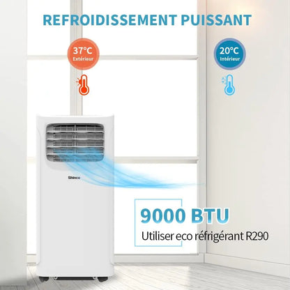 SHINCO Mobile Air Conditioner with Exhaust Hose, 9000BTU, 2.6 kW, Cooling & Ventilating & Dehumidifying, Mobile Air...