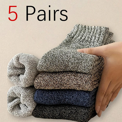 3/5/10 Pairs Men Solid Color Socks Fashionable Simple Versatile Winter Socks Are Soft Comfortable Lightweight Casual In...