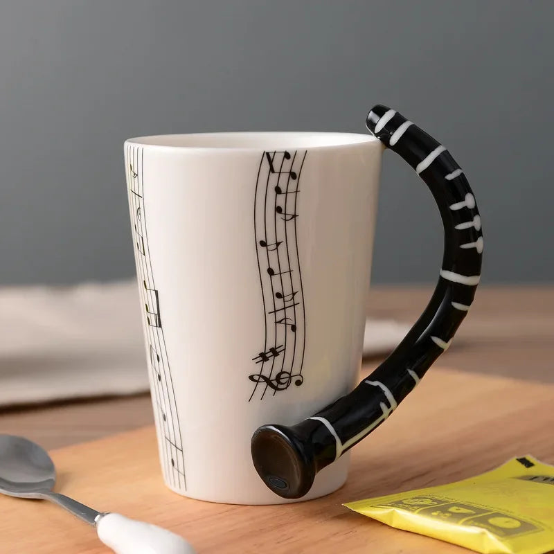 Novelty Music Note Cup Ceramic Guitar Coffee Mugs Personality Tea/Milk/Juice/Lemon Water Bottle Christmas Birthday Gift...