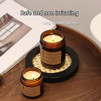 1pcs Brown Glass Cup Aromatherapy Candle Smokeless scented candle Suitable for Home Decoration Birthday Valentine's Day Gift