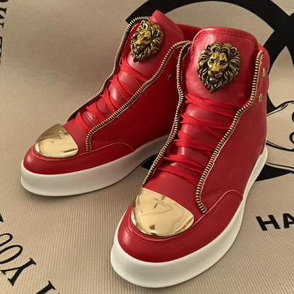 Zip decoration casual sneaker designer shoes for man luxury brand trainers running shoes high top sports casual ankle boots men - Kimlud