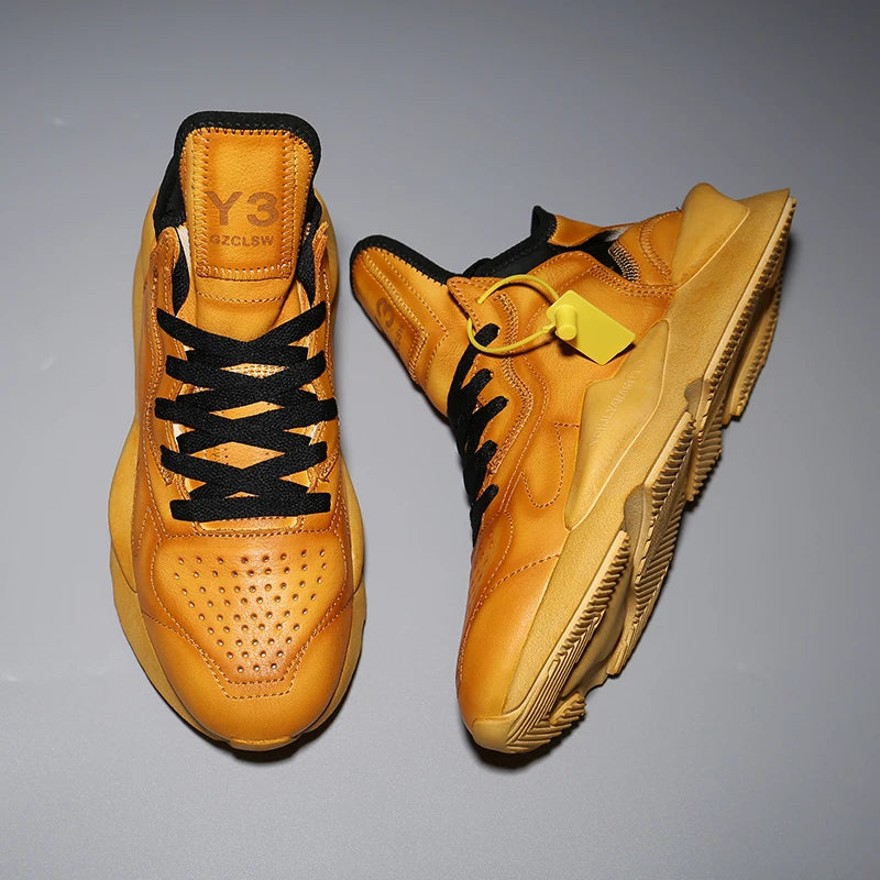 Handcrafted Casual Shoes For Men In Calf Leather Round-toe Men's Sneakers Women's Sneakers Sports Shoes For Women Size 35-46 - Kimlud