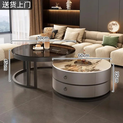 Glam Nordic Coffee Tables Round Simple Luxury Metal Coffee Tables Design Modern Muebles Para El Hogar Living Room...