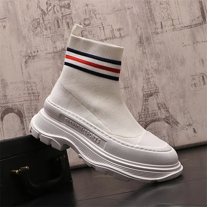 Luxury Design Wedding Dress Business Boots Fashion Men Mesh Casual Shoes Lightweight Vulcanize Round Toe Driving Walking Loafers