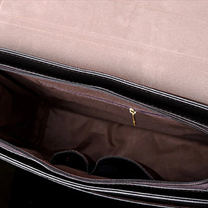 YoReAi Men's Business PU Wear-resistant Messenger Bag Casual Hard Leather Briefcase Large Capacity Fashion Storage Bags Wallet