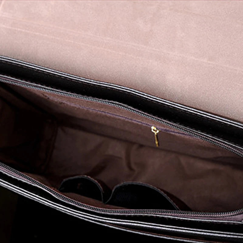 YoReAi Men's Business PU Wear-resistant Messenger Bag Casual Hard Leather Briefcase Large Capacity Fashion Storage Bags Wallet