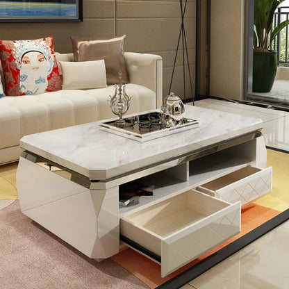 Luxury Nordic Coffee Table White Living Room Drawers Modern Coffee Table Decorative Industrial Kaffee Tische Room Furniture