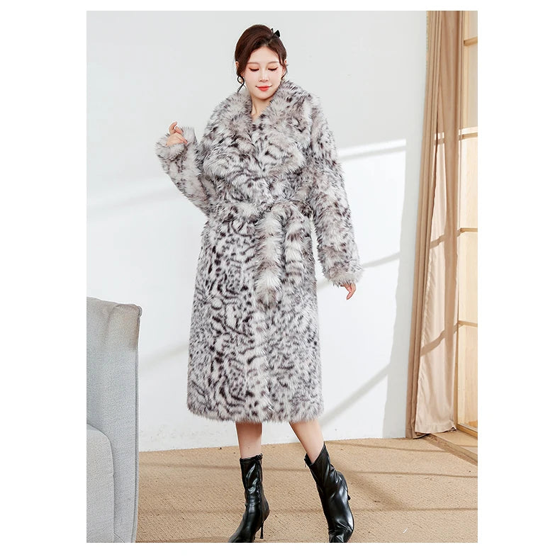 Nerazzurri Winter Long Oversized Colorful Multicolored Thick Warm Soft Fluffy Faux Fur Coat Women Sashes European Fashion 2023