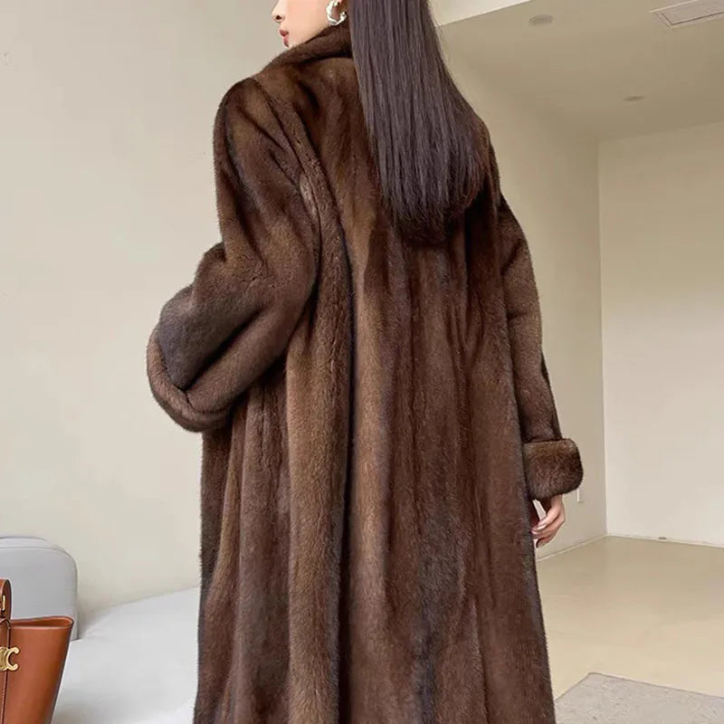 High Quality Fur Coat Imitating Fox Fur Women's Fur Coat 2025 New Winter Thick Temperament Mink Fur Leisure Women's Fur Coat 624