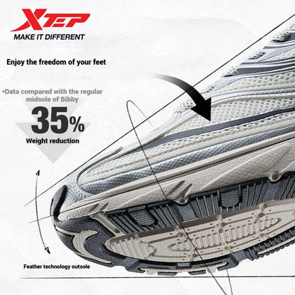 Xtep Little Basque 2 Casual Shoes for Men 2025 Summer Vintage Breathable Comfortable Non-Slip Durability Sneakers 875219320017