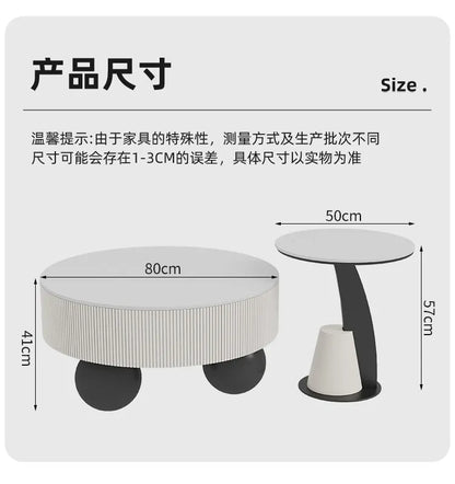 Round Designer Coffee Table Storage Nordic Aesthetic Minimalist Coffee Table Drawers Italian Simple Mesa Auxiliar Home...