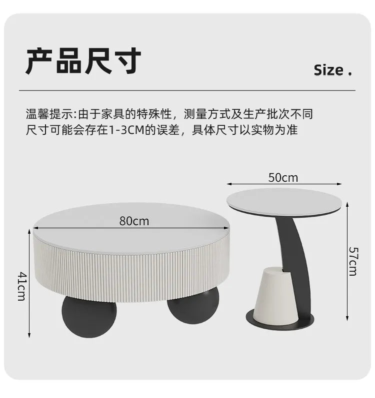 Round Designer Coffee Table Storage Nordic Aesthetic Minimalist Coffee Table Drawers Italian Simple Mesa Auxiliar Home...
