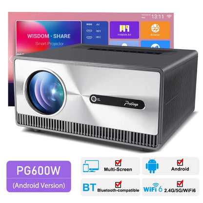 PROGAGA PG600W Full HD 1080P Projector Android 4k WiFi Auto Focus PG600 Portable Projetor PK DLP Home Theater Beam in...