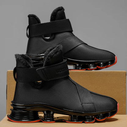Men's Warm Winter Boots Waterproof Non-Slip Plush Lined Sneaker Shoes Winter Slippers Comfortable Male Tenis Boots